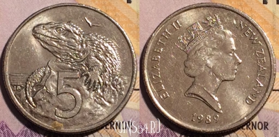 Новая Зеландия 5 центов 1989 года, KM# 60, 191a-110