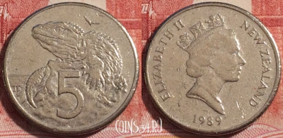 Новая Зеландия 5 центов 1989 года, KM# 60, 257-111