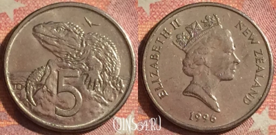 Новая Зеландия 5 центов 1996 года, KM# 60, 134i-026