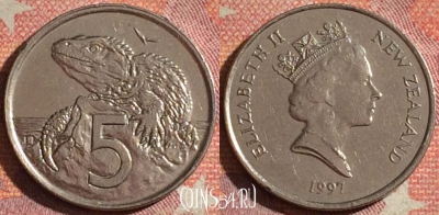 Новая Зеландия 5 центов 1997 года, KM# 60, 116i-125