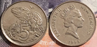 Новая Зеландия 5 центов 1998 года, KM# 60, 164-097