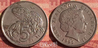 Новая Зеландия 5 центов 1999 года, KM# 116, 332i-014