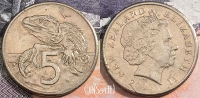 Новая Зеландия 5 центов 2000 года, KM# 116, a088-143