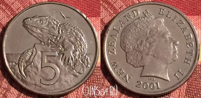 Новая Зеландия 5 центов 2001 года, KM# 116, 272i-016
