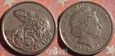 Новая Зеландия 5 центов 2002 года, KM# 116, 369-121
