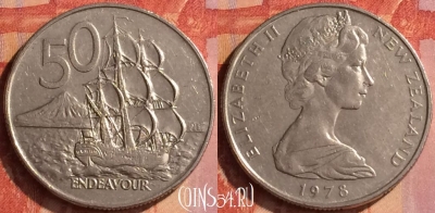 Новая Зеландия 50 центов 1978 года, KM# 37, 120o-038