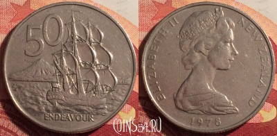 Новая Зеландия 50 центов 1978 года, KM# 37, 204i-093