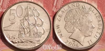 Новая Зеландия 50 центов 2006 года, KM# 119a, 143l-051