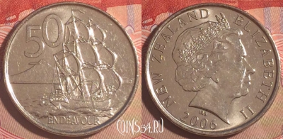 Новая Зеландия 50 центов 2006 года, KM# 119a, 202a-097