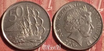 Новая Зеландия 50 центов 2006 года, KM# 119a, 406-058