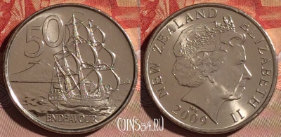 Новая Зеландия 50 центов 2009 года, KM# 119a, 095d-065