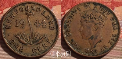 Ньюфаундленд 1 цент 1944 года, KM# 18, 072d-055