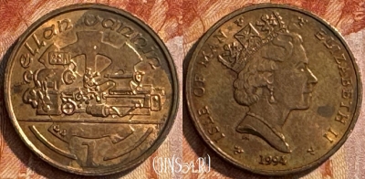 Остров Мэн 1 пенни 1994 года, KM# 207, 286s-130