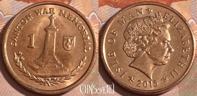 Остров Мэн 1 пенни 2015 года, KM# 1253, 171r-070