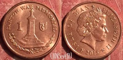 Остров Мэн 1 пенни 2015 года, KM# 1253, 407-110