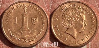 Остров Мэн 1 пенни 2016 года, KM# 1253, 486р-006