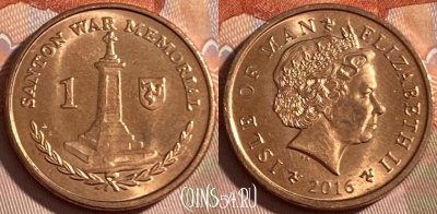 Остров Мэн 1 пенни 2016 года, KM# 1253, 489р-071 ♛