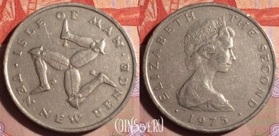 Остров Мэн 10 новых пенсов 1975 года, KM# 23, 094g-128