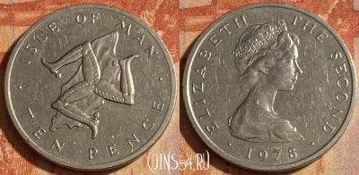 Остров Мэн 10 пенсов 1978 года, KM# 36, 463q-615 ♛