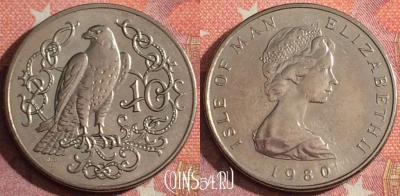 Остров Мэн 10 пенсов 1980 года, KM# 62, 356-138