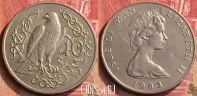 Остров Мэн 10 пенсов 1983 года, KM# 62, 396-047