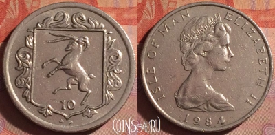 Остров Мэн 10 пенсов 1984 года, KM# 115, 051i-152 ♛