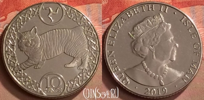 Остров Мэн 10 пенсов 2019 года, UNC, 253m-064