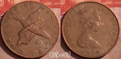 Остров Мэн 2 пенса 1979 года, KM# 34, 082l-092