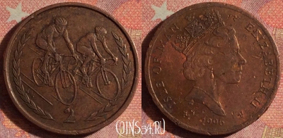 Остров Мэн 2 пенса 1996 года, KM# 589, 101i-107