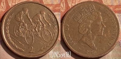 Остров Мэн 2 пенса 1996 года, KM# 589, 118r-038 ♛