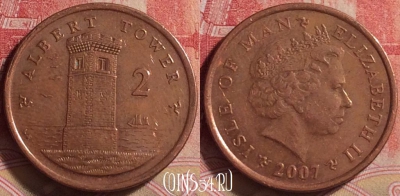 Остров Мэн 2 пенса 2007 года, KM# 1254, 232j-083
