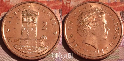 Остров Мэн 2 пенса 2014 года, KM# 1254, 183c-139