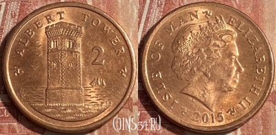 Остров Мэн 2 пенса 2015 года, KM# 1254, 128r-131