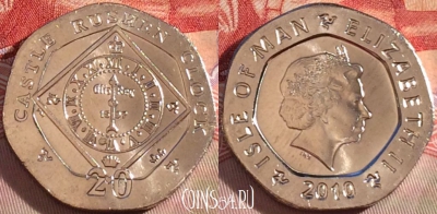 Остров Мэн 20 пенсов 2010 года, UNC, 269-101