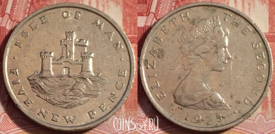 Остров Мэн 5 новых пенсов 1975 года, KM# 22, 259-116
