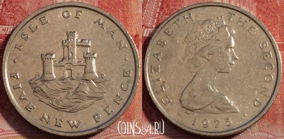 Остров Мэн 5 новых пенсов 1975 года, KM# 22, a059-067