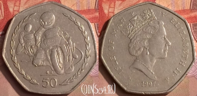 Остров Мэн 50 пенсов 1997 года, 27.3 mm, KM# 806, 448-108
