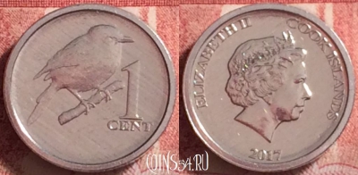 Острова Кука 1 цент 2017 года, UNC, 261j-038