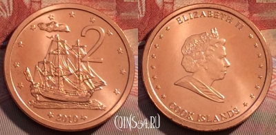 Острова Кука 2 цента 2010 года, KM# 757, UNC, 257b-049