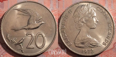Острова Кука 20 центов 1972 года, KM# 5, b080-045