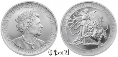 Острова Св. Елены и Вознесения 1 фунт 2021 г., Ag, 071l-147