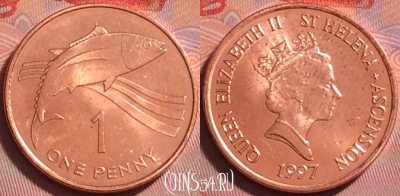 Острова Святой Елены и Вознесения 1 пенни 1997 г., UNC