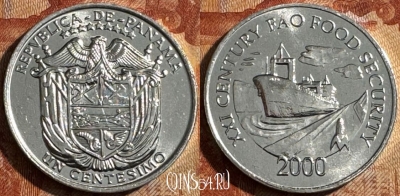 Панама 1 сентесимо 2000 года, KM# 132, UNC, s503s-091
