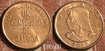 Панама 1 сентесимо 2017 года, KM# 125, 050s-056