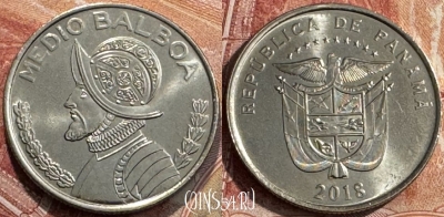 Панама 1/2 бальбоа 2018 года, UNC, 507s-024