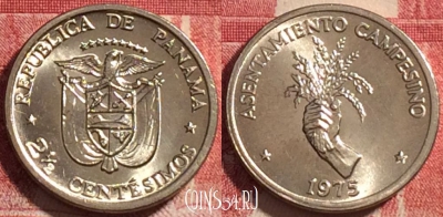 Панама 2 1/2 сентесимо 1975 года, KM# 32, UNC, 261-073