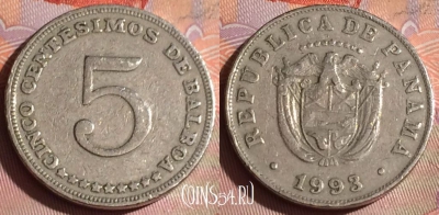 Панама 5 сентесимо 1993 года, KM# 23.2, 273c-131