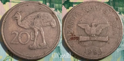 Папуа - Новая Гвинея 20 тойя 1984 года, KM# 5, a090-109