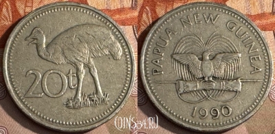 Папуа - Новая Гвинея 20 тойя 1990 года, KM# 5, 221t-116 ♛