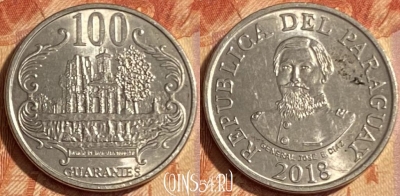 Парагвай 100 гуарани 2018 года, KM# 177b, 480р-078